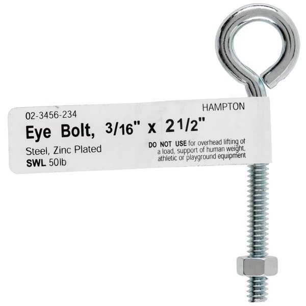 Eye Bolt Steel, Zinc Plated, Hampton, Mfr#: 02-3456-234