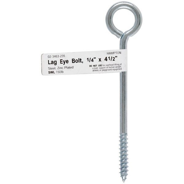 Eye Bolt Steel, Zinc Plated, Hampton, Mfr#: 02-3463-235