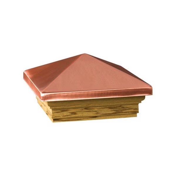 3 in. H X 4 in. W Copper Wood Post Cap, Deckorators, Mfr#: 72223