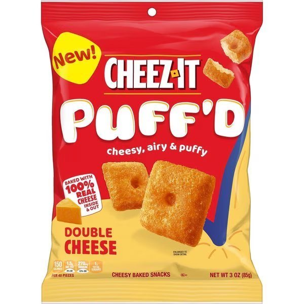 Cheez It Puff'D Double Cheese Crackers 3 oz Bagged, Cheez-It, Mfr#: 2410000023