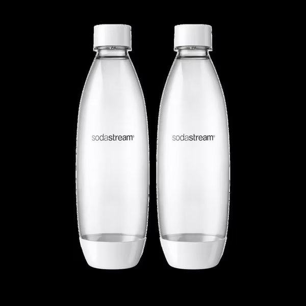 White 1 L Carbonator Bottle , 2PK, Sodastream, Mfr#: 1741261010