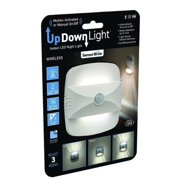 UpDown Light As Seen on TV Wireless Motion Activated LED Light 1 pc, Sensor Brite, Mfr#: SBUD-CD6