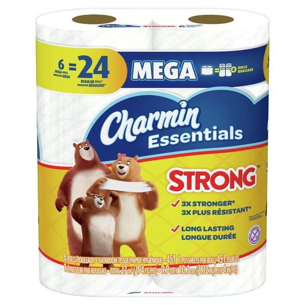 Strong Toilet Paper 6 Rolls 451 sheet, Charmin, Mfr#: 97342