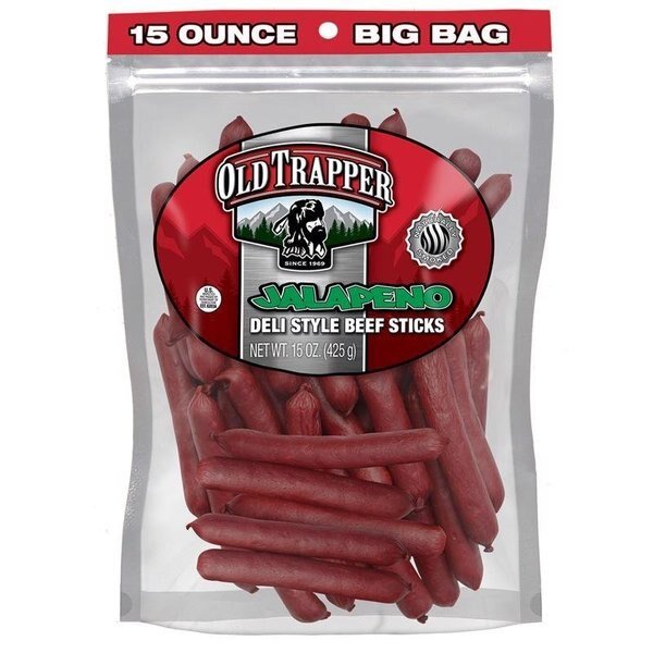 Jalapeno Beef Deli Sticks 15 oz Bagged, Old Trapper, Mfr#: 33215T