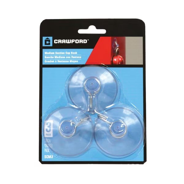 Medium Plastic Suction Cup 11.5 in. L , 3PK, Crawford, Mfr#: SCM3