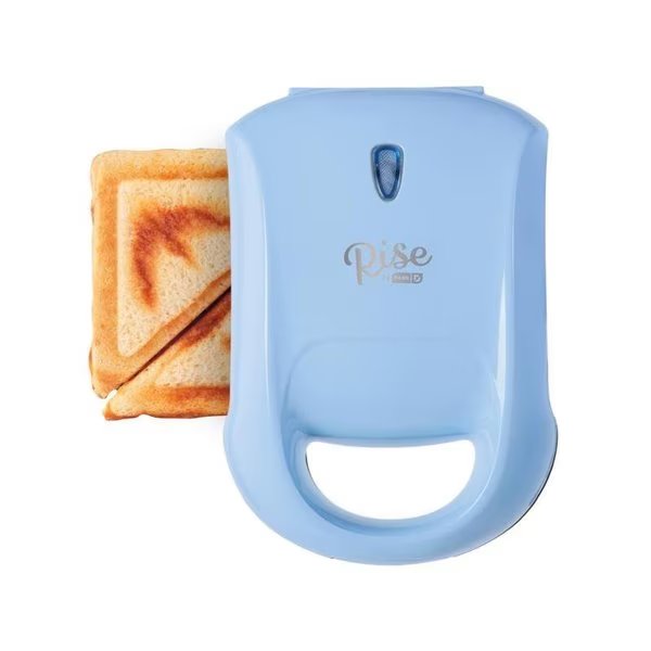 7.8 in. L X 6.2 in. W Metal Nonstick Surface Sky Blue Sandwich Grill, Rise By Dash, Mfr#: RPM100GBSK06