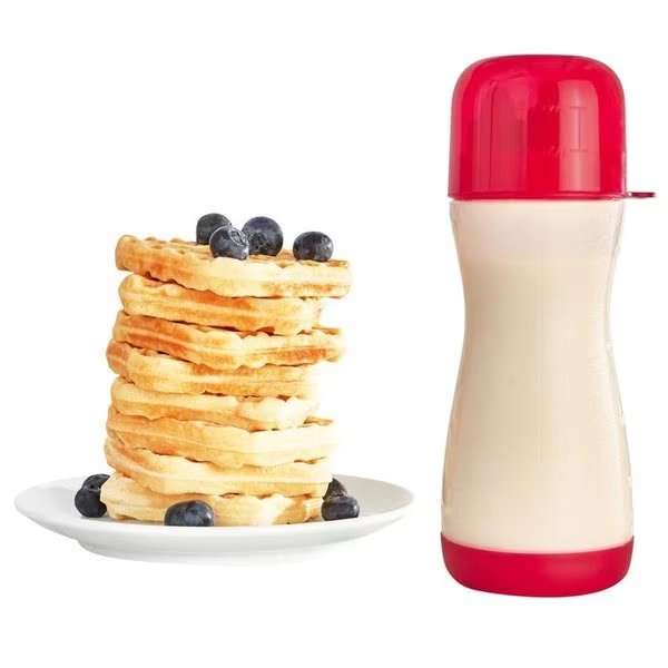 Clear/Red ABS Plastic Batter Bottle 2 cups, Rise By Dash, Mfr#: RBB500GBRR16