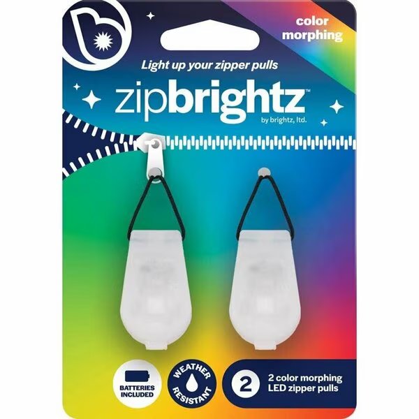 LED ZIPPER PULLS 2PK, Brightz, Mfr#: A2922