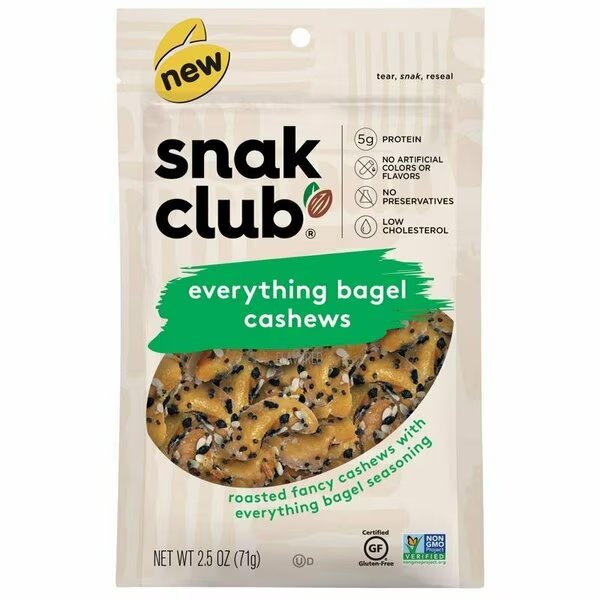 CASHEWS EVYTHG BGL 2.5OZ, Snak Club, Mfr#: 1721173