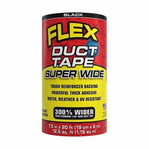 DUCT TAPE BLACK 7.5in. X20ft, Flex Seal, Mfr#: DTBLKR7520