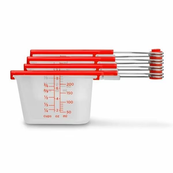 MEASURING CUP CLR/RD 4PC, Dreamfarm, Mfr#: DFLV2430