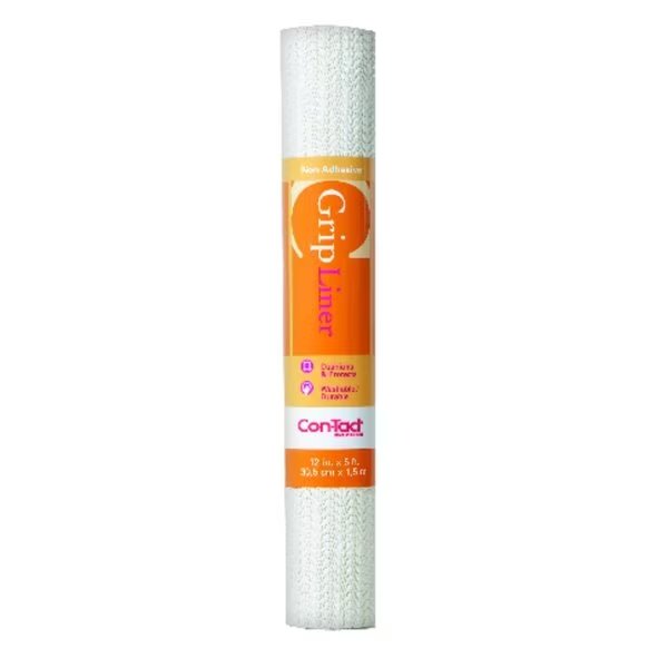 Con-Tact Grip 5 ft. L X 12 in. W White Non-Adhesive Shelf Liner, Con-Tact Brand, Mfr#: 05F-C6B52-06