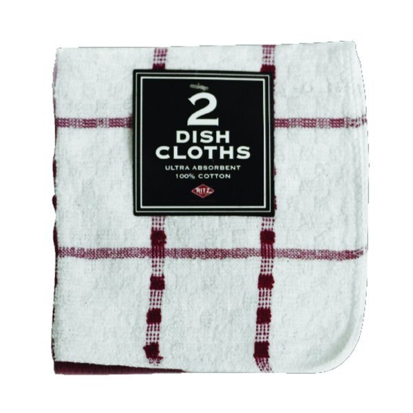 Paprika Cotton Check/Solid Dish Cloth , 2PK, Ritz, Mfr#: 27583
