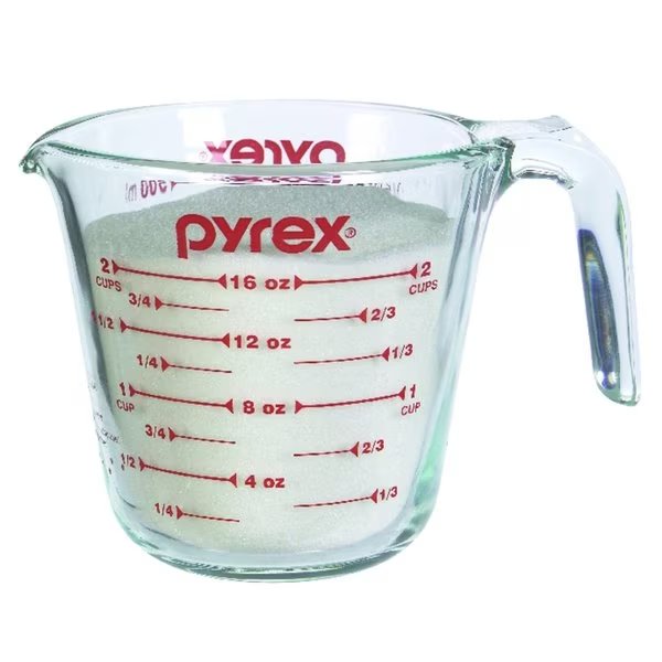 2 cups Glass Clear Measuring Cup, Pyrex, Mfr#: 6001075