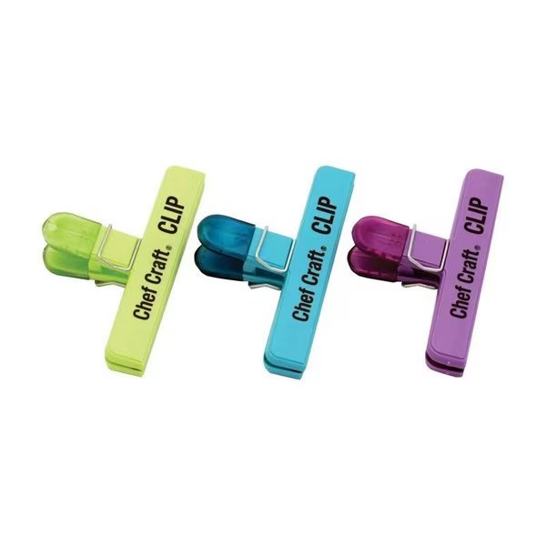 6 in. L Assorted Colors Plastic Bag Clip, Chef Craft, Mfr#: 21292