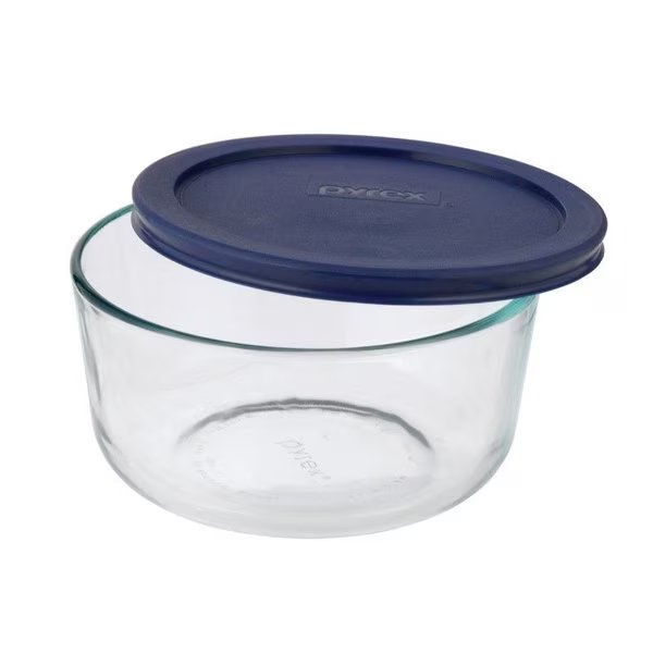6 in. Round Glass Dish with Lid Blue/Clear, Pyrex, Mfr#: 6017398