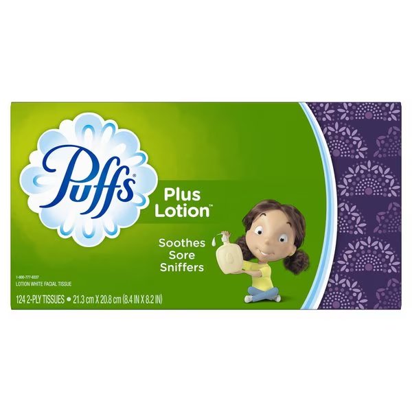 124 ct Facial Tissue, Puffs, Mfr#: 037000393467