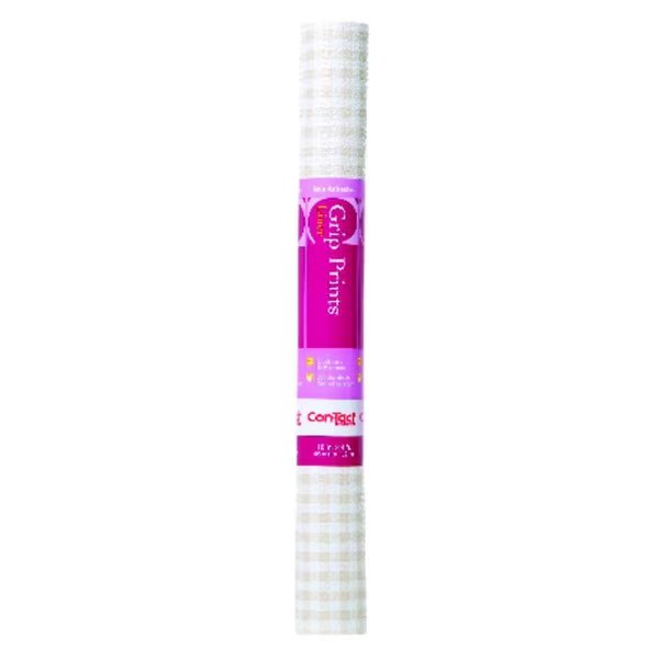 Con-Tact Grip Prints 4 ft. L X 18 in. W Khaki Plaid Non-Adhesive Shelf Liner, Con-Tact Brand, Mfr#: 04F-C7H34-06
