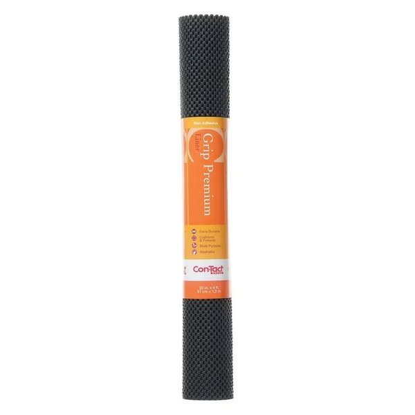 Con-Tact Grip Premium 4 ft. L X 20 in. W Black Non-Adhesive Shelf Liner, Con-Tact Brand, Mfr#: 04F-C6O51-06