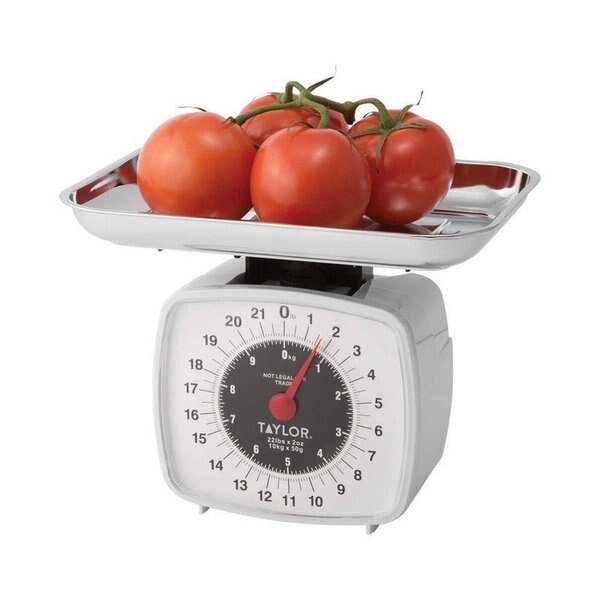 Taylor White Analog Kitchen Scale 22 lb, Houdini, Mfr#: 38804016T