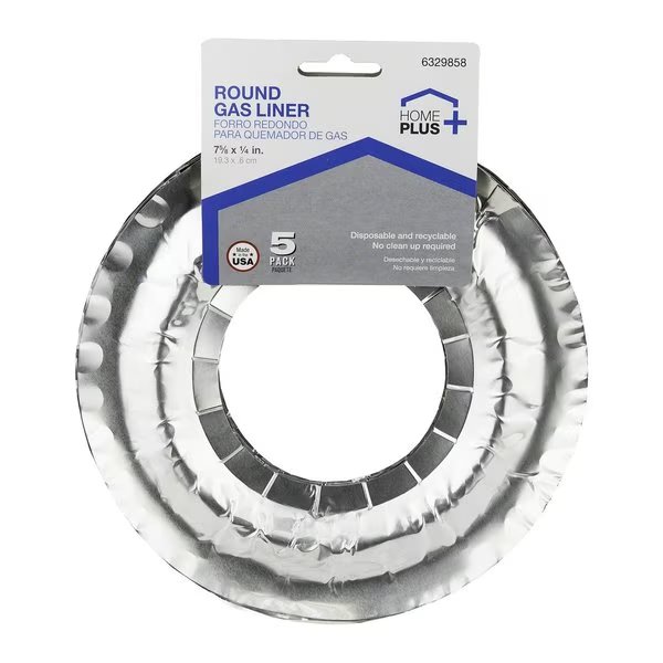 Durable Foil 7 5/8 in. Gas Burner Liner Silver 5 pk, 5PK, Home Plus, Mfr#: D60050