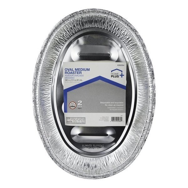 Durable Foil 11-1/2  W X 16-1/2  L Oval Roaster Pan Silver 2, Home Plus, Mfr#: D45010