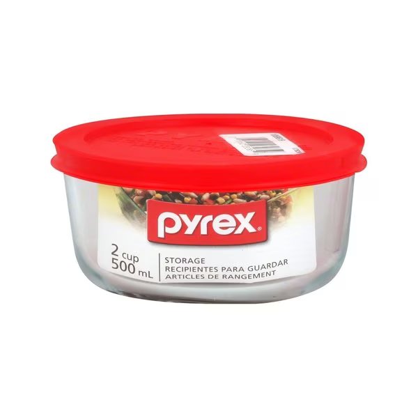 2 cups Clear Food Storage Container, Pyrex, Mfr#: 1069619