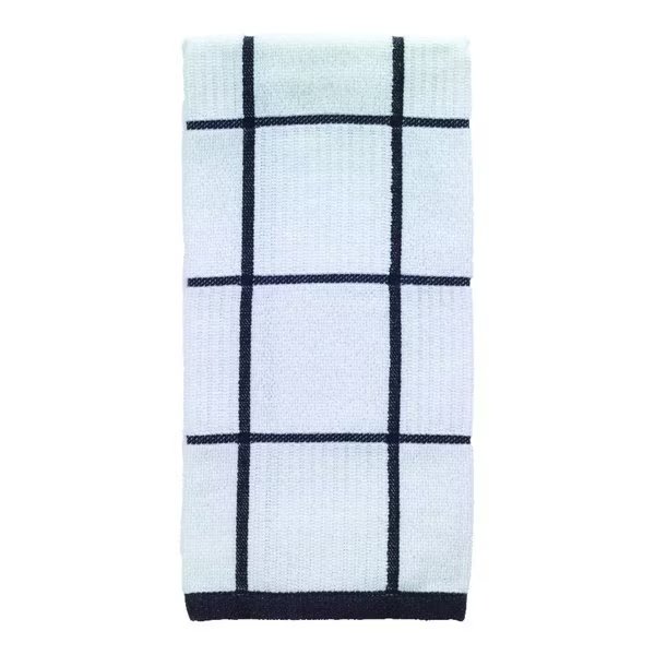 Charcoal Cotton Checked Parquet Kitchen Towel, T-Fal, Mfr#: 10153