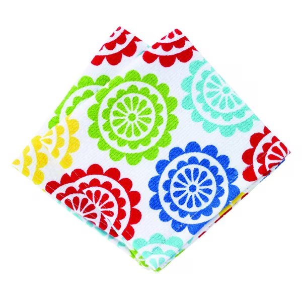 Multicolored Cotton Medallion Dish Cloth , 2PK, T-Fal, Mfr#: 22448