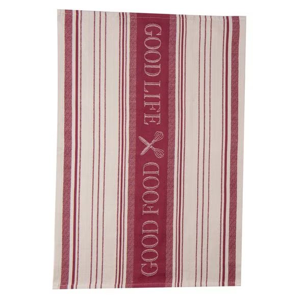 Cooks Kitchen Marsala Cotton Embroidered Tea Towel, Kay Dee, Mfr#: R3248