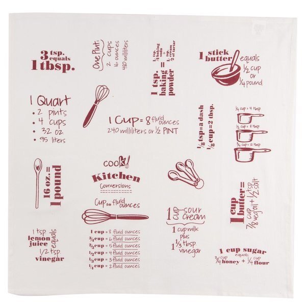 Cooks Kitchen Marsala Cotton Conversions & Equivalents Krinkle Flour Sack Towel, Kay Dee, Mfr#: R3243