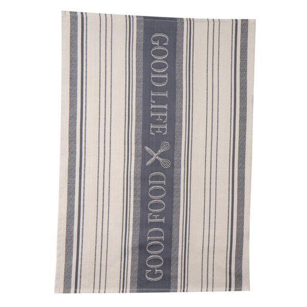 Cooks Kitchen Graphite Cotton Woven Jacquard Tea Towel, Kay Dee, Mfr#: R3238