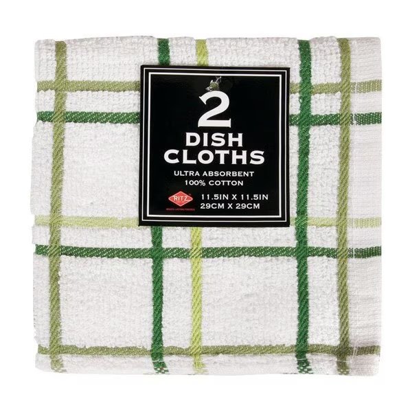 Cactus Cotton Check Dish Cloth , 2PK, Ritz, Mfr#: 27230
