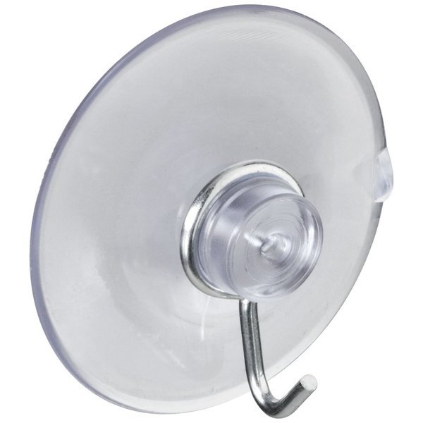 Hardware 1-3/4 in. L Clear Metal/Plastic Medium Suction Hook 2 lb. cap., National, Mfr#: N259-945