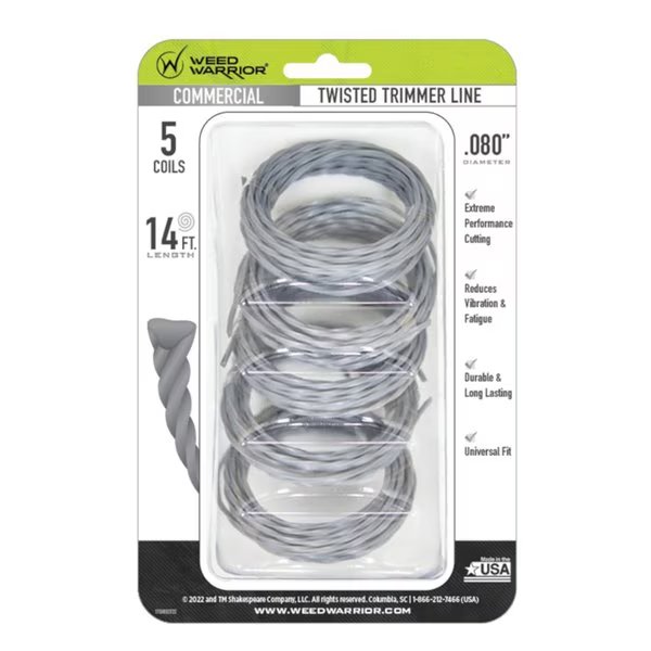 Commercial Grade .080 in. D X 14 ft. L Trimmer Line, Weed Warrior, Mfr#: 17580