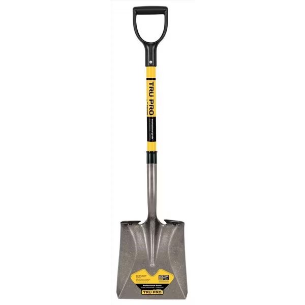 Tru-Tough 41 in Steel Square Transfer Shovel, Fiberglass Handle, Truper, Mfr#: PCY-FV
