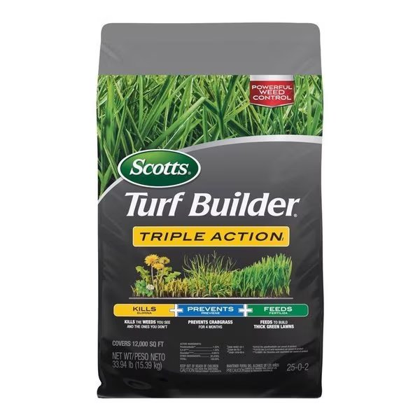 Turf Builder Triple Action Weed & Feed Lawn Fertilizer For Multiple Grass Types 12000 sq ft, Scotts, Mfr#: 26019