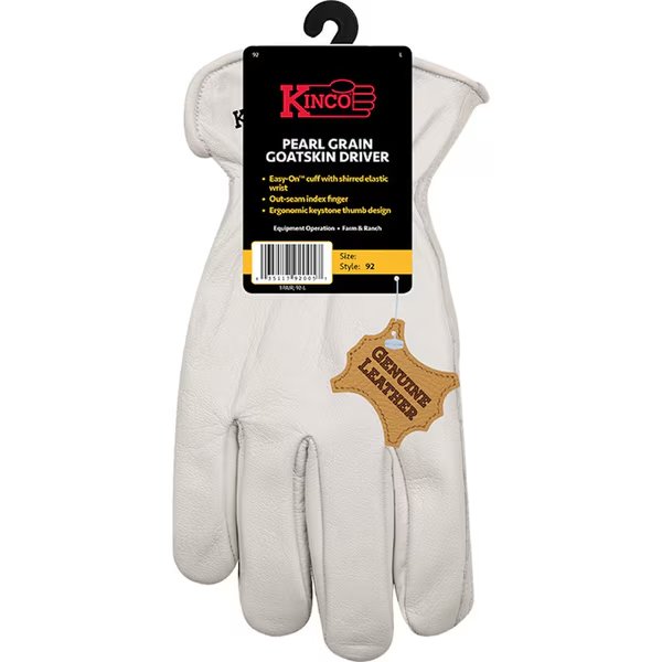 GLOVES DRVR PEARL WHT M, Kinco, Mfr#: 92-M