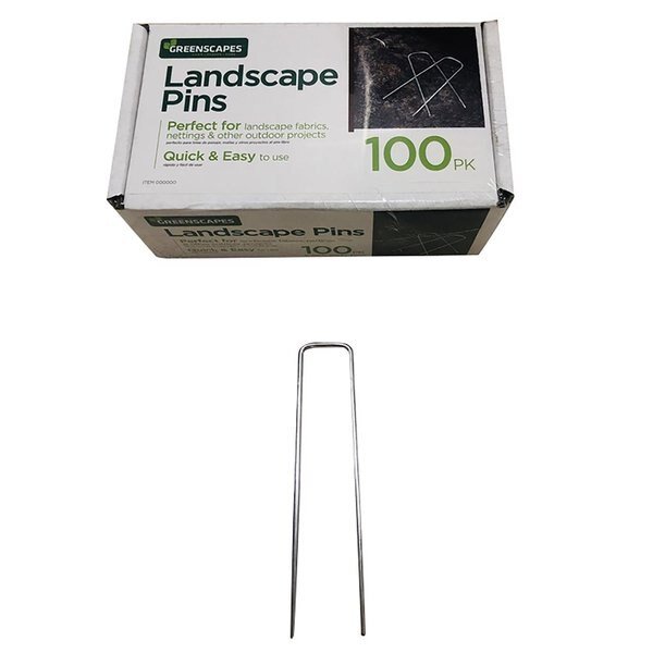 1 in. W X 4-1/2 in. L Fabric Garden Staples , 100PK, Greenscapes, Mfr#: 85430