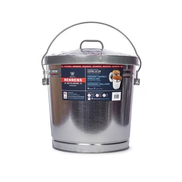 Gray Metal Pet Food Storage Container, Behrens, Mfr#: 6110