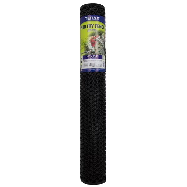 Poultry Fence 3'X25' Blk, Tenax, Mfr#: 72120546