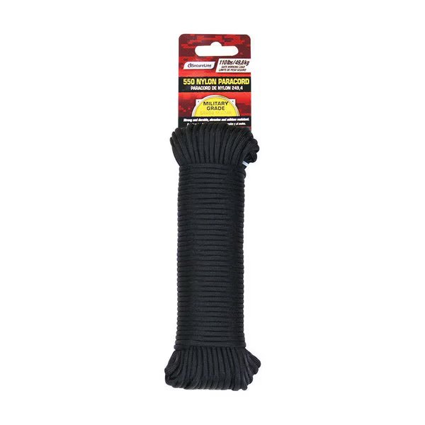 PARACORD BLK 5/32""X100', Secure Line, Mfr#: NPC5503210B