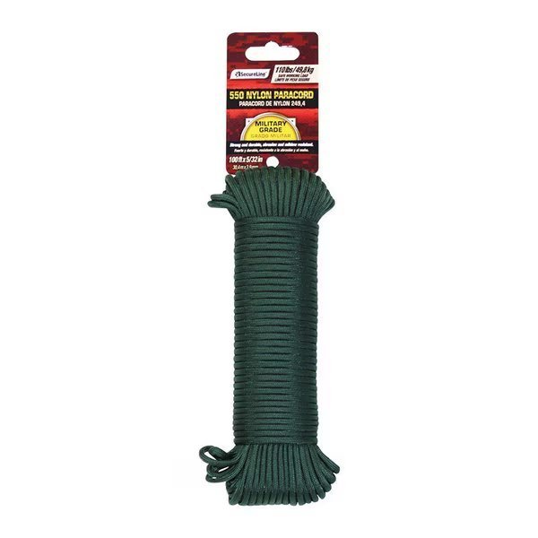 PARACORD GRN 5/32""X100', Secure Line, Mfr#: NPC5503210G