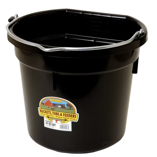 Flat Back Bucket Blk20Qt, Little Giant, Mfr#: P20FBBLACK6