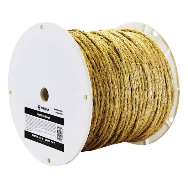 ROPE SISAL TAN 1/4""X600', Wellington, Mfr#: M1016S0750S