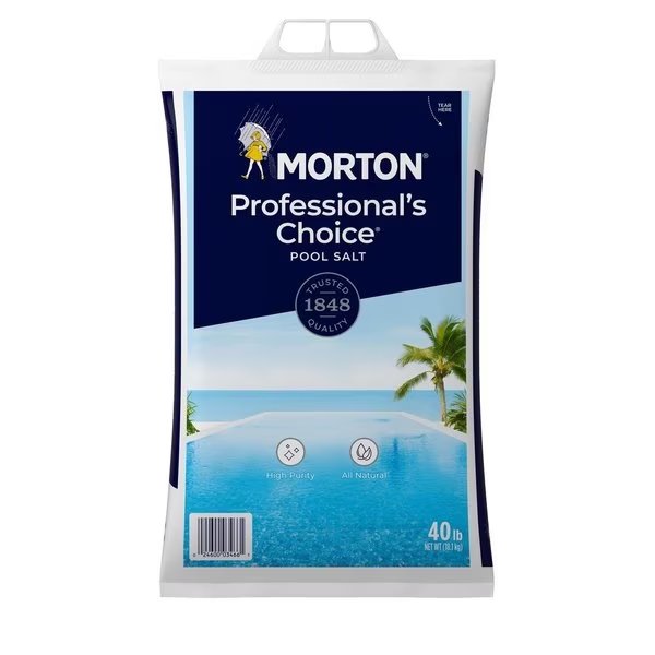 Pool Salt, Professionals Choice, Bag, 40 lbs, Morton Salt, Mfr#: F124670000G