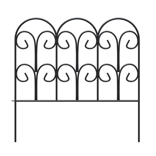 18 in. L X 18 in. H Steel Black Scroll Garden Edging, Panacea, Mfr#: 89530