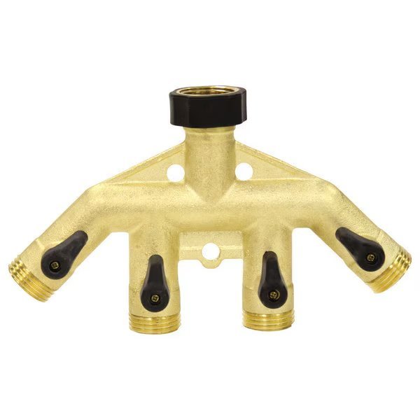 Shut-Off Valve 4-Way Brs, Gilmour, Mfr#: 804434-1001