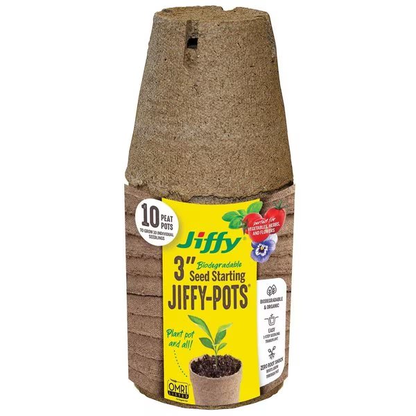 3 in. H Peat Pot , 10PK, Jiffy, Mfr#: JP310