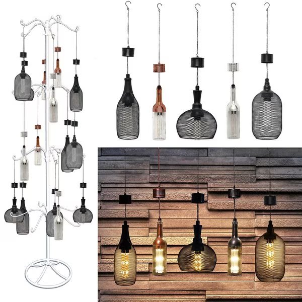 Assorted Glass 13 in. H Hanging LED Bulb Outdoor Solar Decor, Alpine, Mfr#: QTT474A